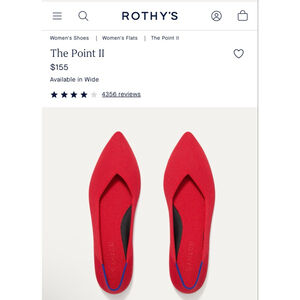 New Rothy's The Point II Red Flats 9